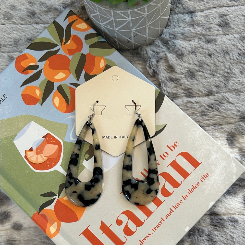 Pono Italian Tortoise Shell Teardrop Earrings